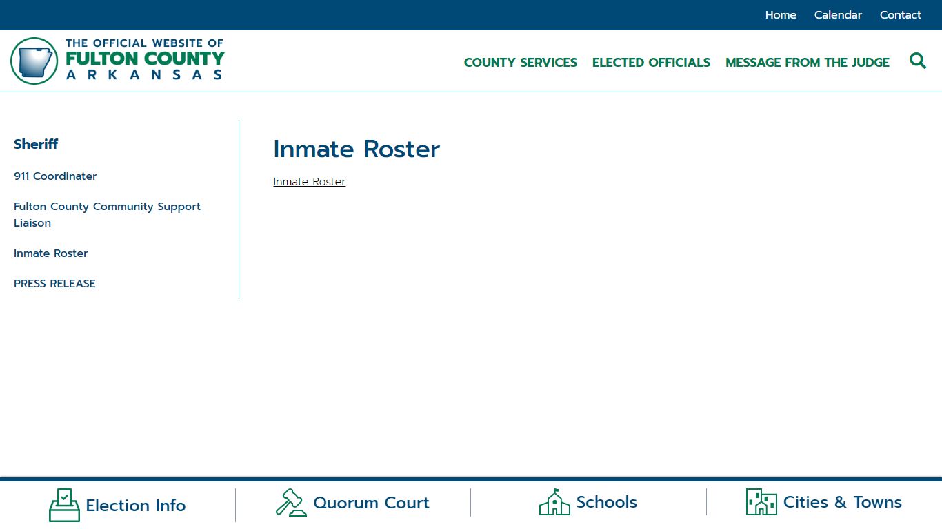 Inmate Roster | Fulton County AR Government